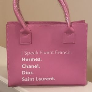 I speak French mini tote